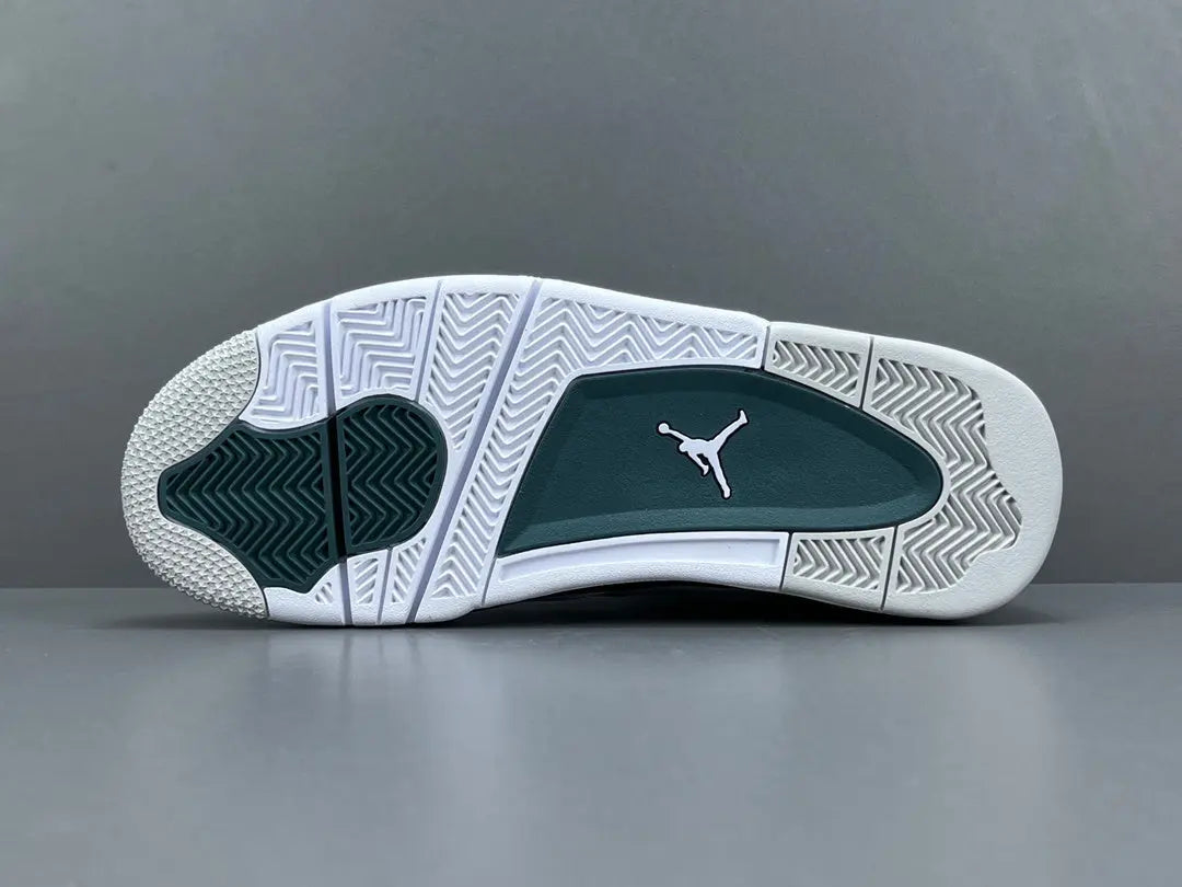 Air Jordan 4 Oxidized Green white leather sneakers premium men's shoes edition
