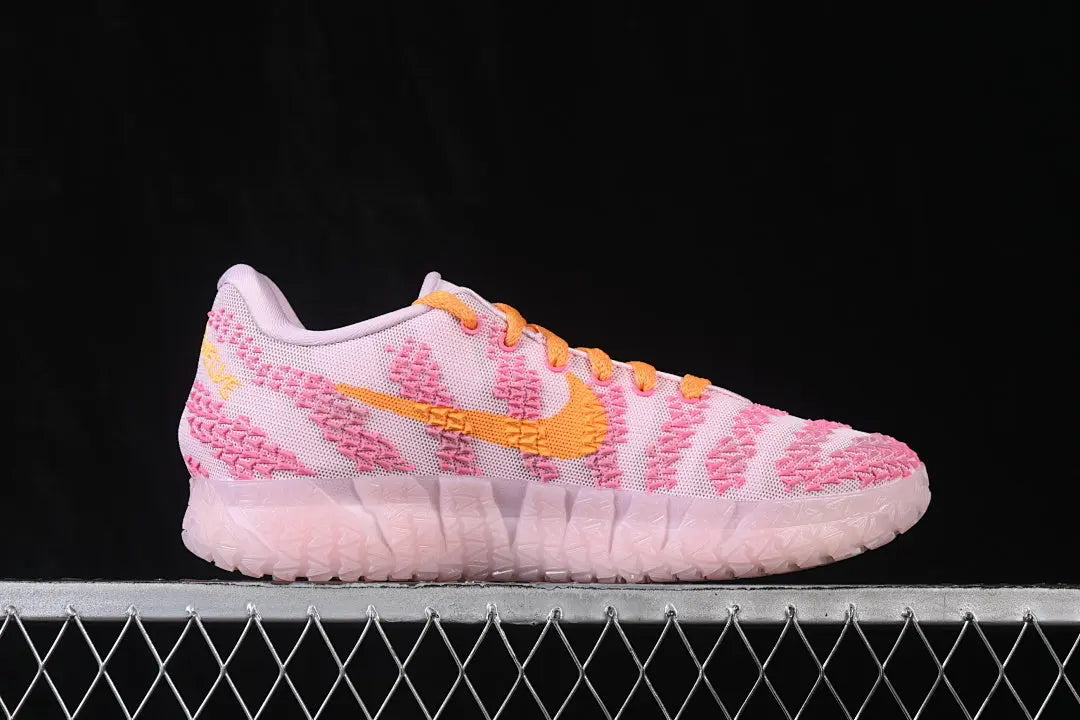 nike ja 3 x pink foam basketball shoes side view with soft pink foam colorway design