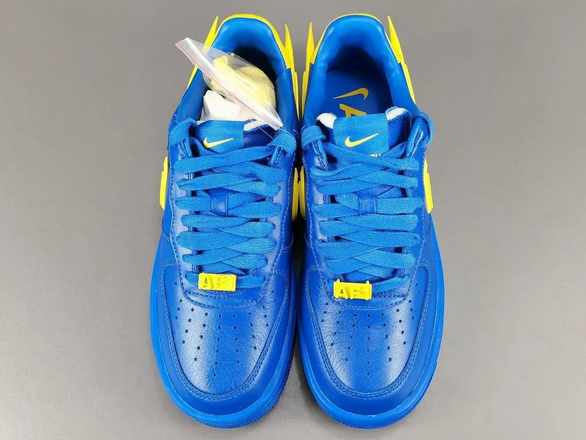 Nike Air Force 1 x AMBUSH Game Royal sneaker with oversized extended Swoosh design
