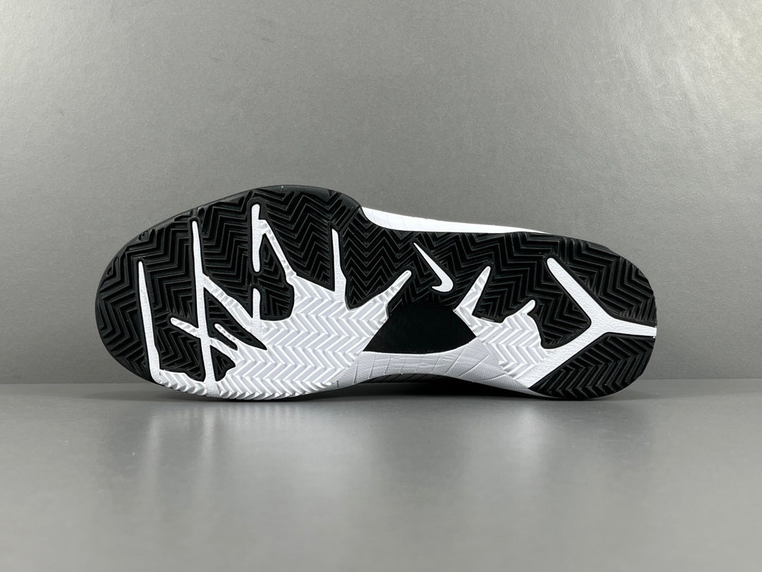 Nike Kobe 4 Protro White Black Del Sol basketball sneakers with accents
