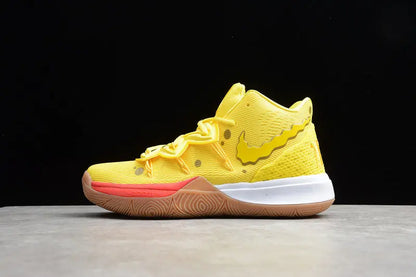 Nike Kyrie 5 x SpongeBob SquarePants yellow basketball sneakers side view