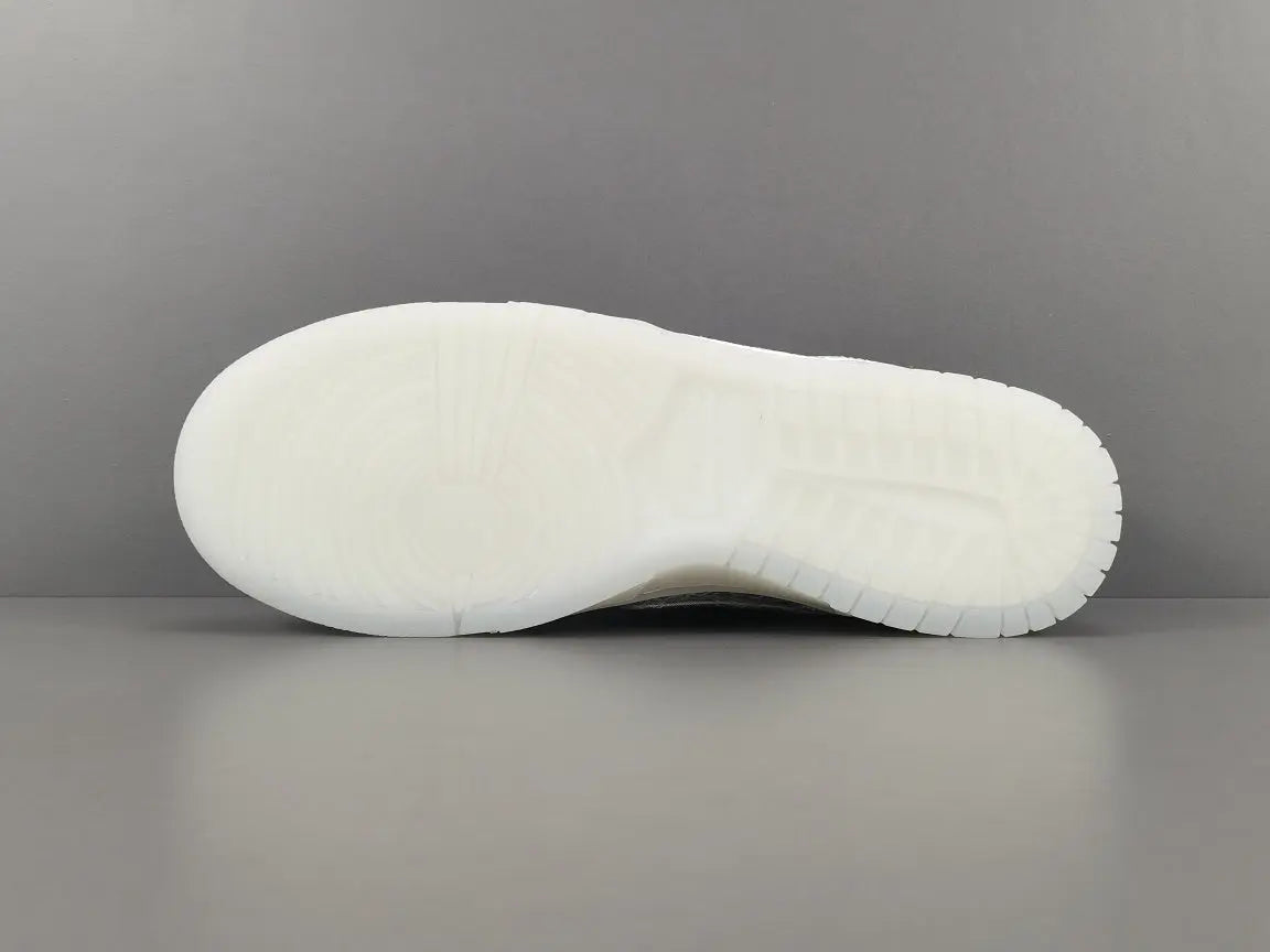 Nike Dunk Fragment White triple white low top sneaker clean side view