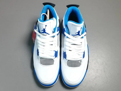 Air Jordan 4 x Motorsports sneakers black red white racing-inspired design

