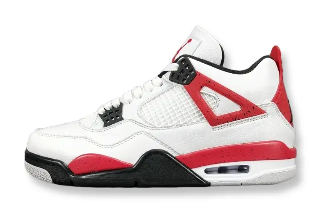 Air Jordan 4 Red Cement white grey red sneakers premium men's shoes
