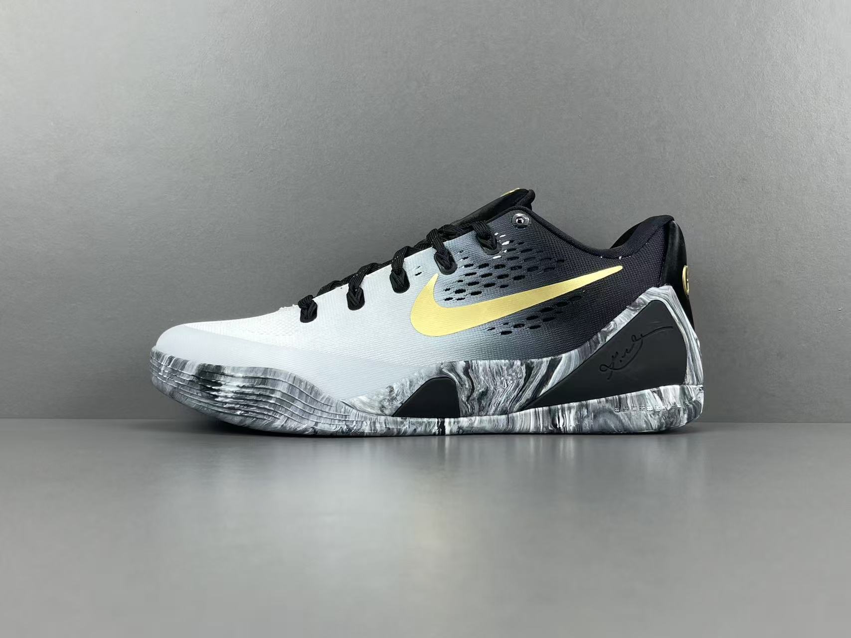 Nike Kobe 9 EM Low Protro Mambacita basketball shoes black gold mens sneakers