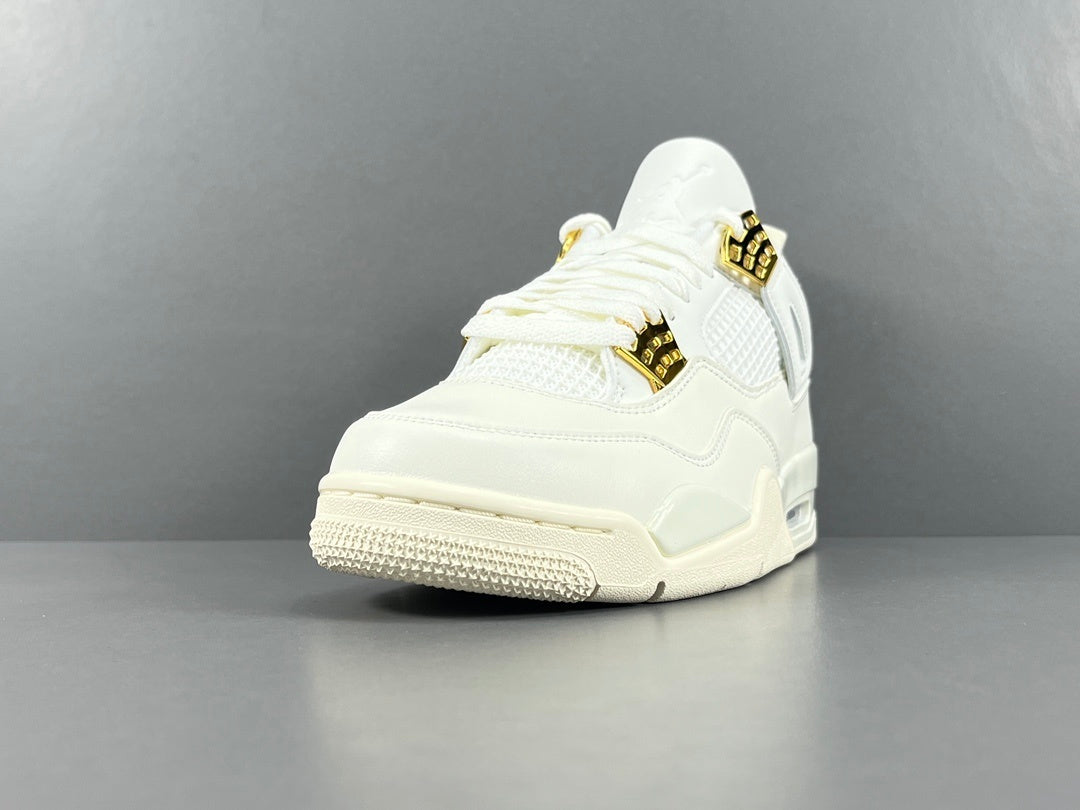 Air Jordan 4 Metallic Gold sneakers side view luxury retro basketball shoes