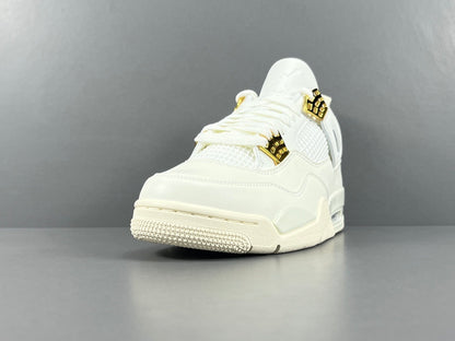 Air Jordan 4 Metallic Gold sneakers side view luxury retro basketball shoes
