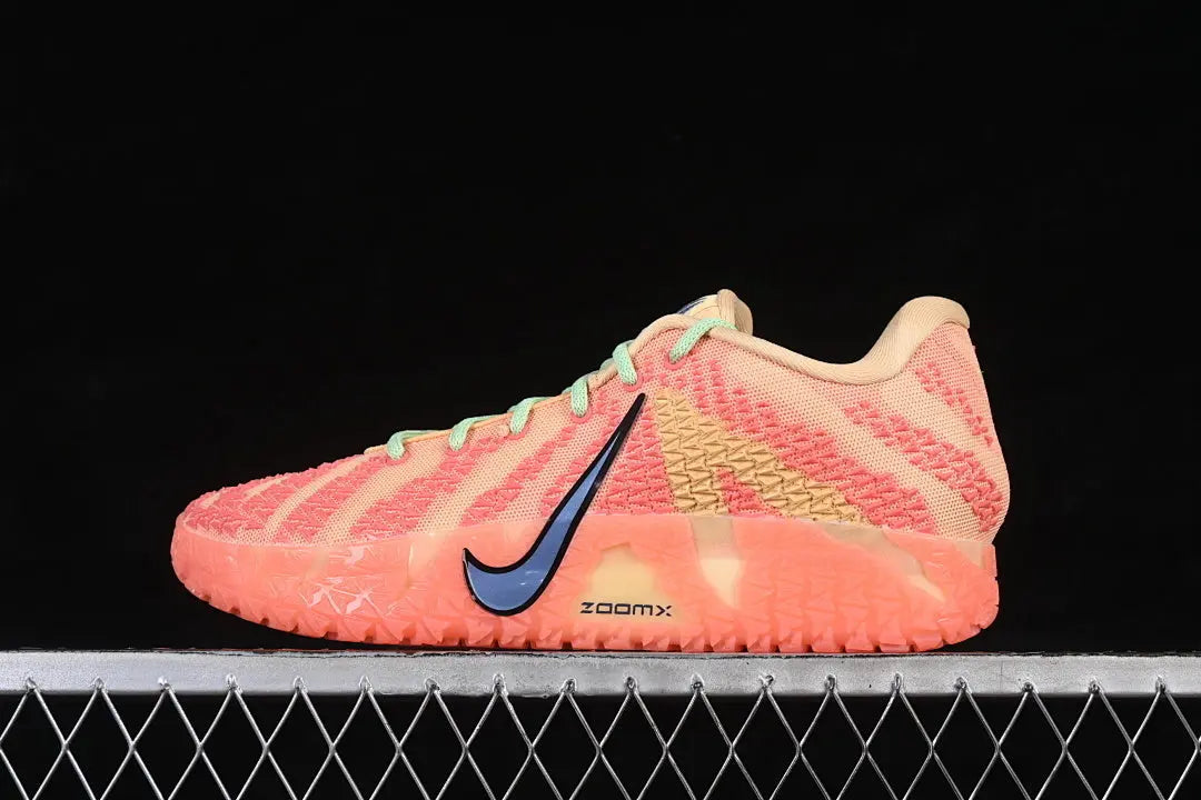 nike ja 3 x daybreak basketball shoes side view with clean sunrise inspired colorway