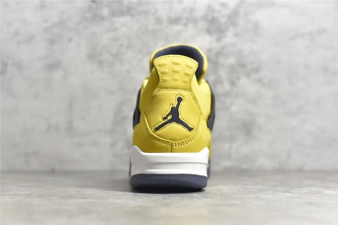 Air Jordan 4 Lightning yellow black sneakers premium men's shoes
