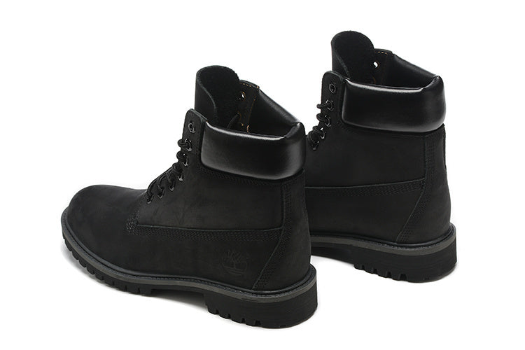 Timberland 6 inch black nubuck premium leather boot for men durable
