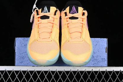 Nike Ja 1 x EYBL Melon Tint basketball shoes in vibrant orange colorway, lightweight performance sneakers for men with Zoom Air cushioning