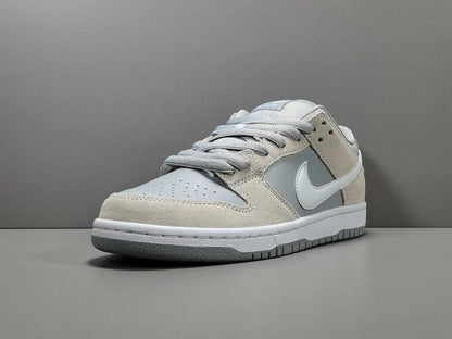 Nike SB Dunk Low Summit White Wolf Grey sneaker premium leather suede limited edition skate shoe