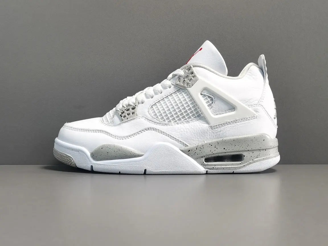 Air Jordan 4 White Oreo white black grey sneakers premium men's shoes
