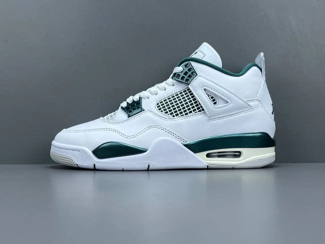 Air Jordan 4 Oxidized Green white leather sneakers premium men's shoes edition

