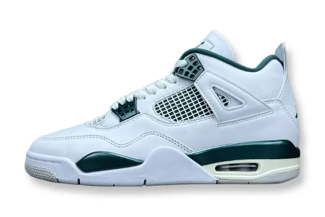 Air Jordan 4 Oxidized Green white leather sneakers premium men's shoes edition
