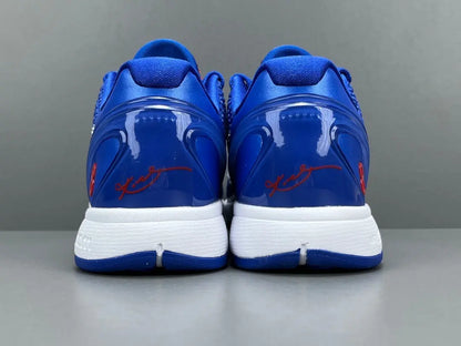 Nike Kobe 6 Protro Dodgers edition basketball shoes in blue and white.
