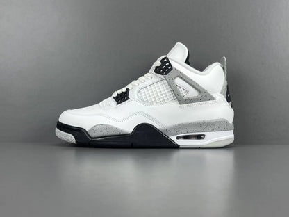 Air Jordan 4 White Cement sneakers with iconic cement print and design
