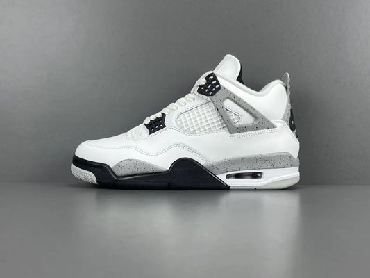 Air Jordan 4 White Cement sneakers with iconic cement print and design
