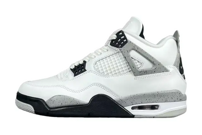 Air Jordan 4 White Cement sneakers with iconic cement print and design
