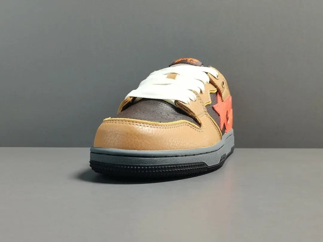 BAPE SK8 STA sneakers brown orange streetwear premium casual stylish shoes