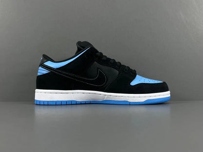 Nike SB Dunk Low Black University Blue sneaker premium leather suede limited edition skateboarding streetwear shoe