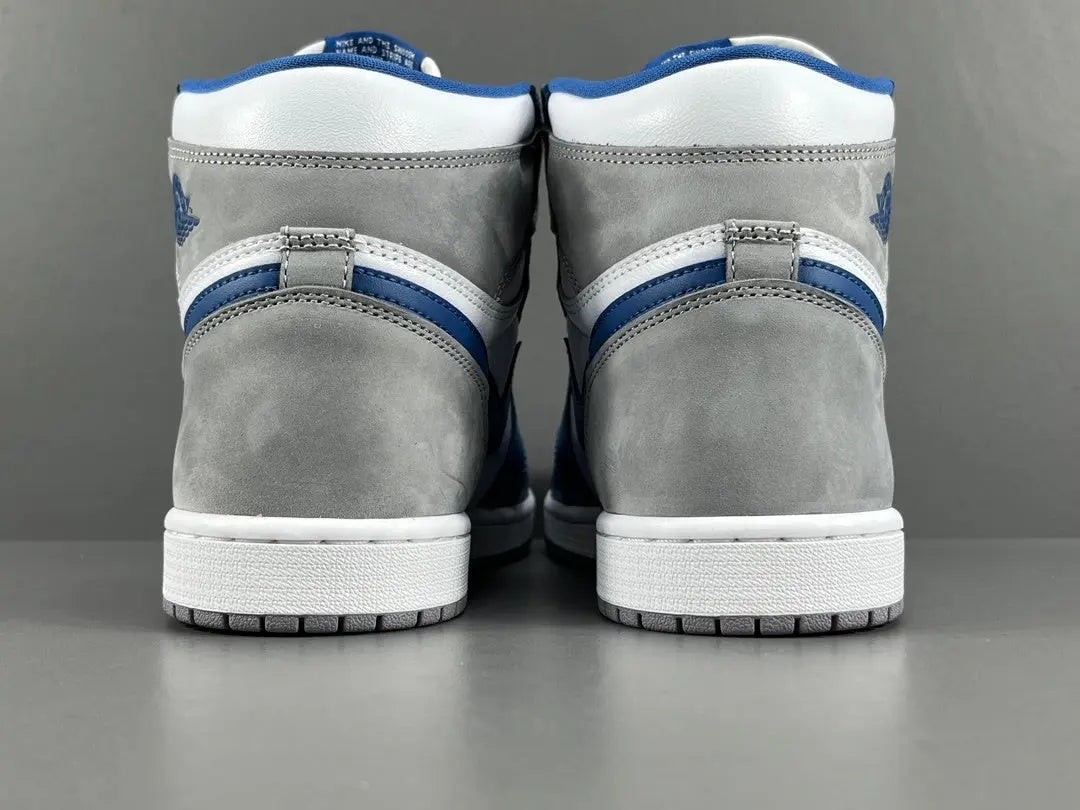 Air Jordan 1 High Retro OG True Blue side view white blue leather sneaker