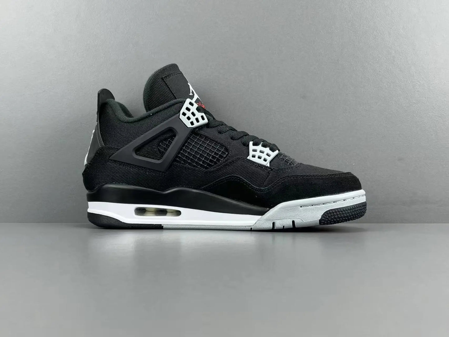 Air Jordan 4 Black Canvas black white sneakers premium men's shoes
