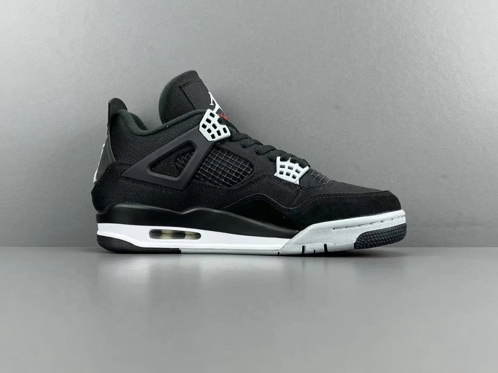 Air Jordan 4 Black Canvas black white sneakers premium men's shoes

