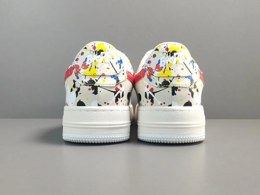 BAPE STA LOW sneakers paint beige streetwear casual premium stylish shoes