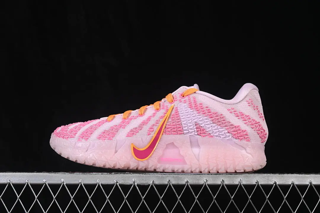 nike ja 3 x pink foam basketball shoes side view with soft pink foam colorway design