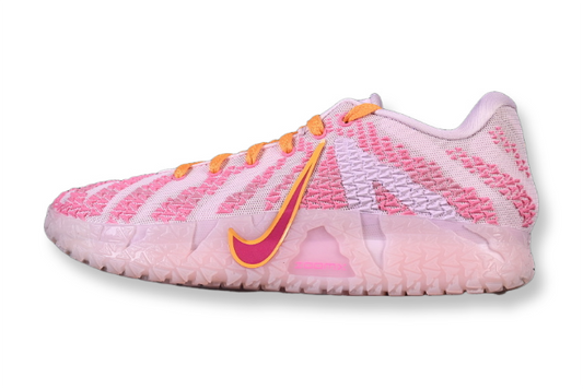nike ja 3 x pink foam basketball shoes side view with soft pink foam colorway design