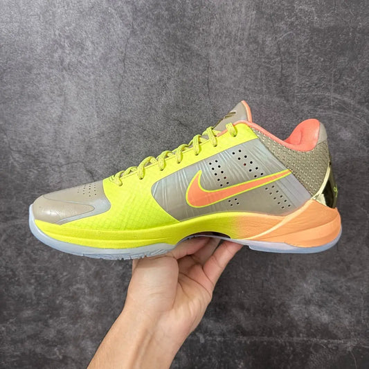 Nike Zoom Kobe 5 Protro Green Grey-Orange colorway with Flywire and Zoom Air
