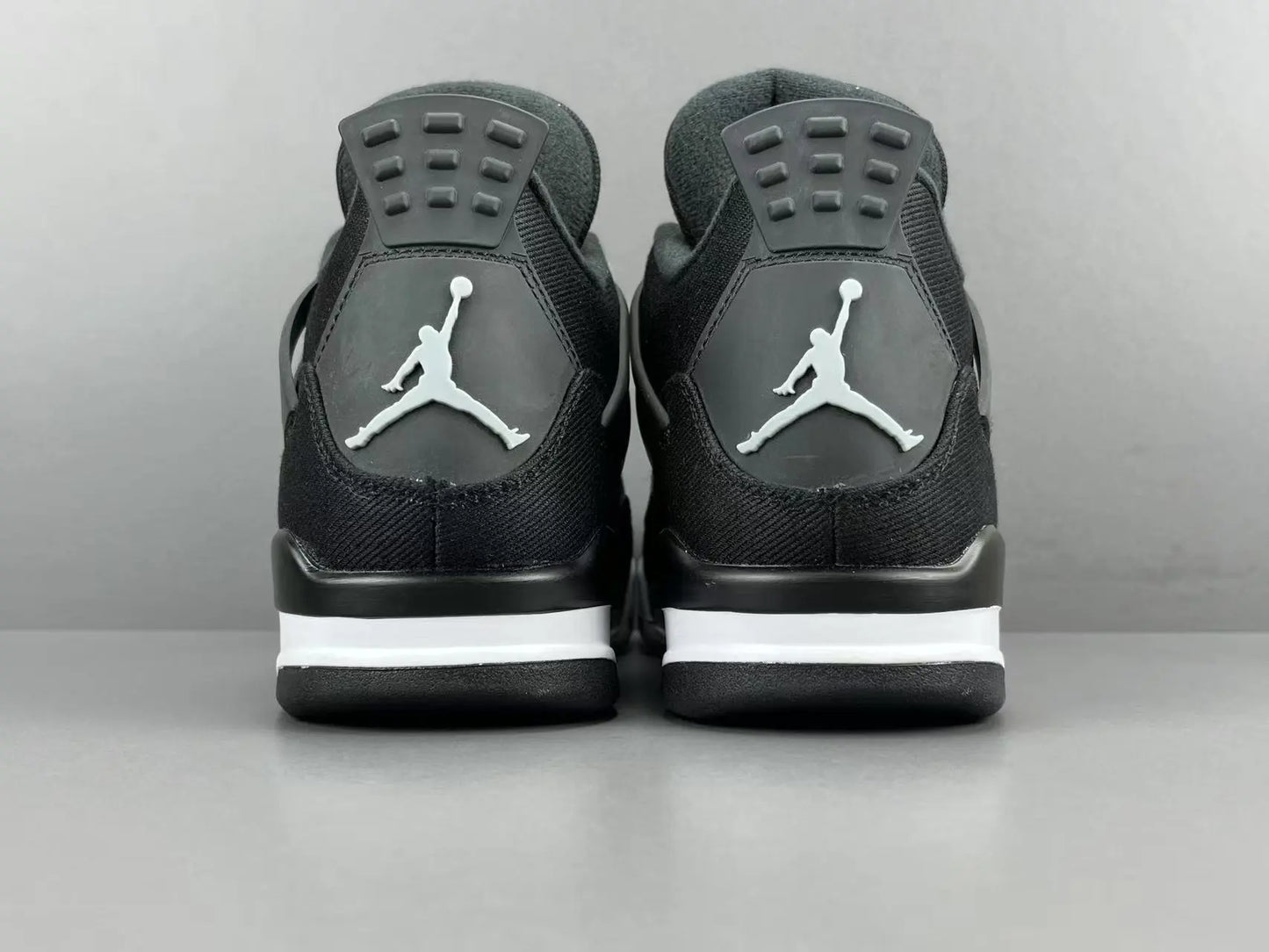 Air Jordan 4 Black Canvas black white sneakers premium men's shoes
