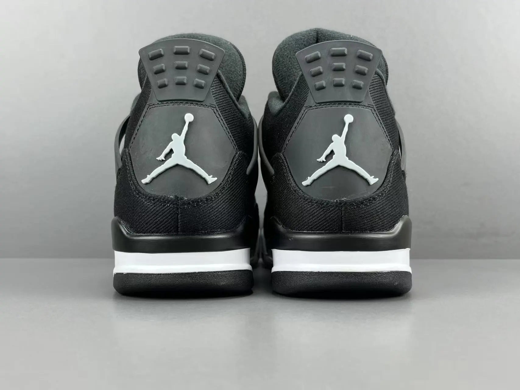 Air Jordan 4 Black Canvas black white sneakers premium men's shoes
