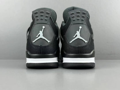 Air Jordan 4 Black Canvas black white sneakers premium men's shoes
