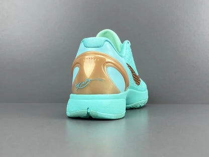 Nike Kobe 6 Protro Jalen Brunson Statue of Liberty basketball shoes green and metallic design
