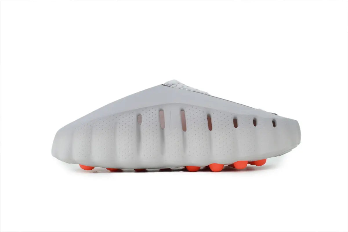 Nike Mind 001 Slide Light Smoke Grey side view lightweight cushioned Nike slides slip-on sandals comfortable grey footwear
