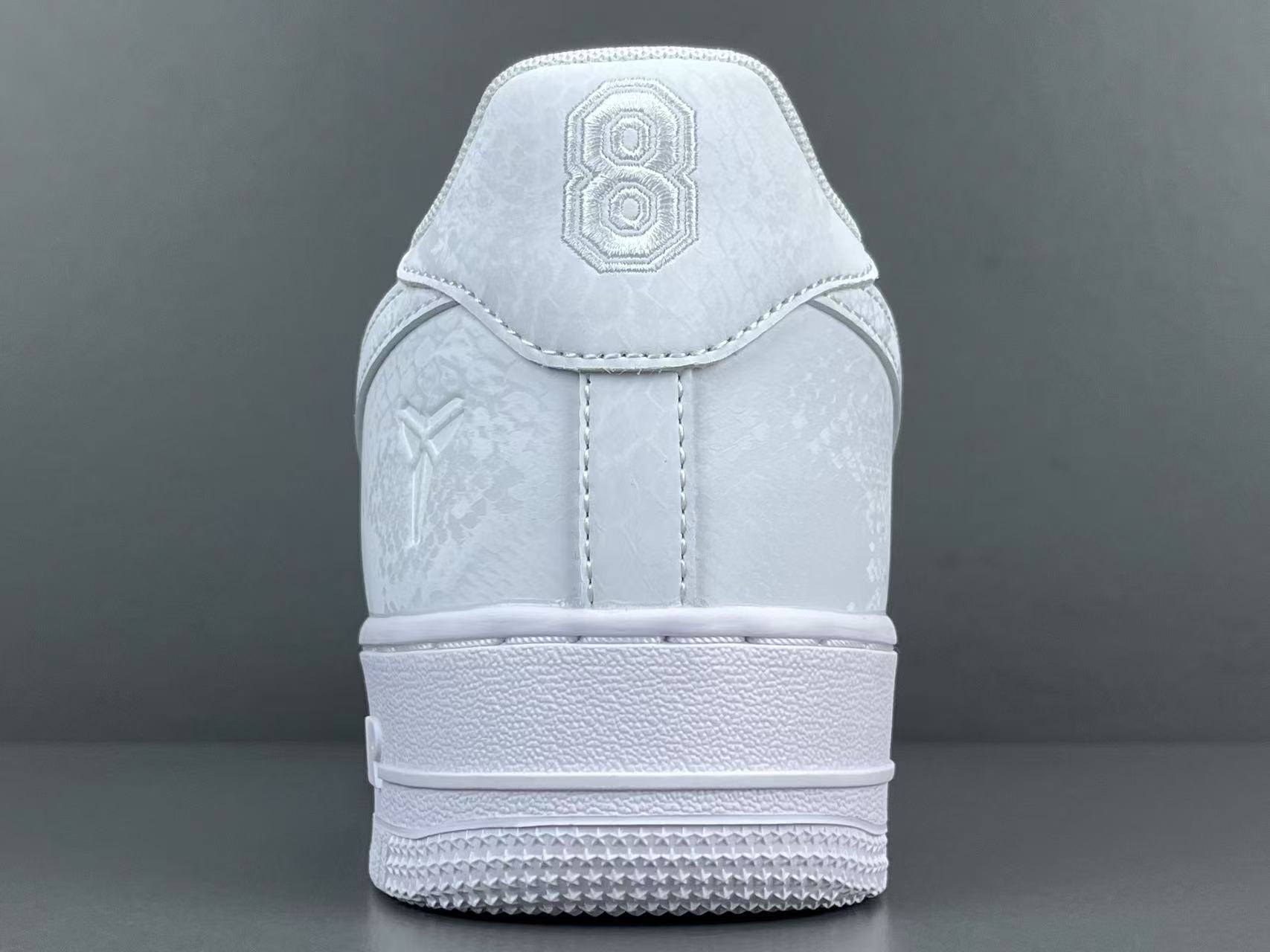 Nike Air Force 1 Kobe Bryant Forever white leather sneakers tribute design

