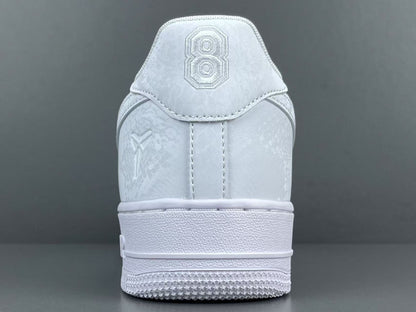 Nike Air Force 1 Kobe Bryant Forever white leather sneakers tribute design
