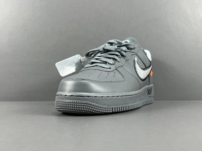 Nike Air Force 1 x Off-White custom grey sneaker with deconstructed design and zip tie
