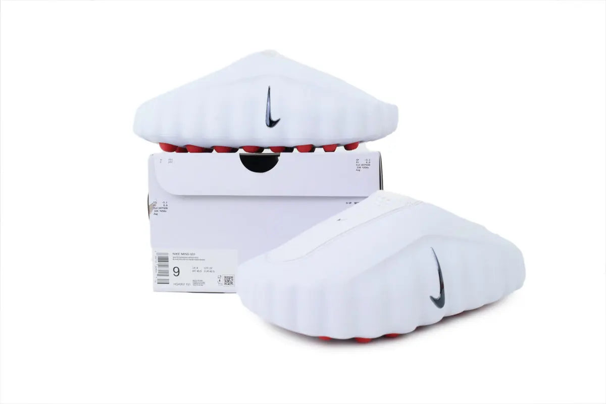 Nike Mind 001 Slide white Speed Red comfortable lightweight casual slides
