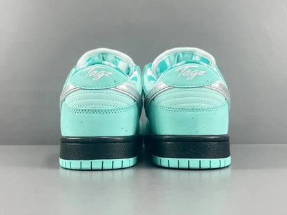 Nike SB Dunk Tiffany Lobster low top sneaker side view aqua white