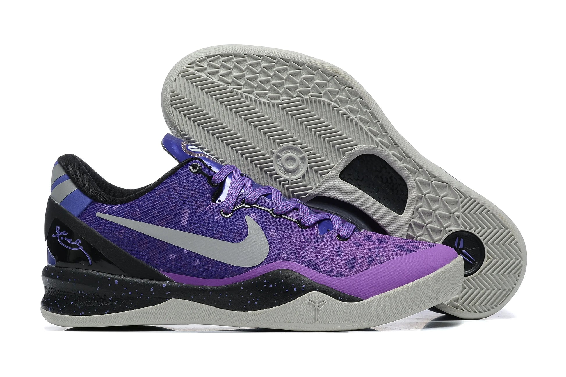 Nike Kobe 8 Purple Platinum basketball shoes premium lightweight performance sneakers elite
