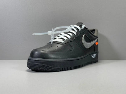 Nike Air Force 1 x Off-White MoMA black deconstructed sneaker collaboration closeup
