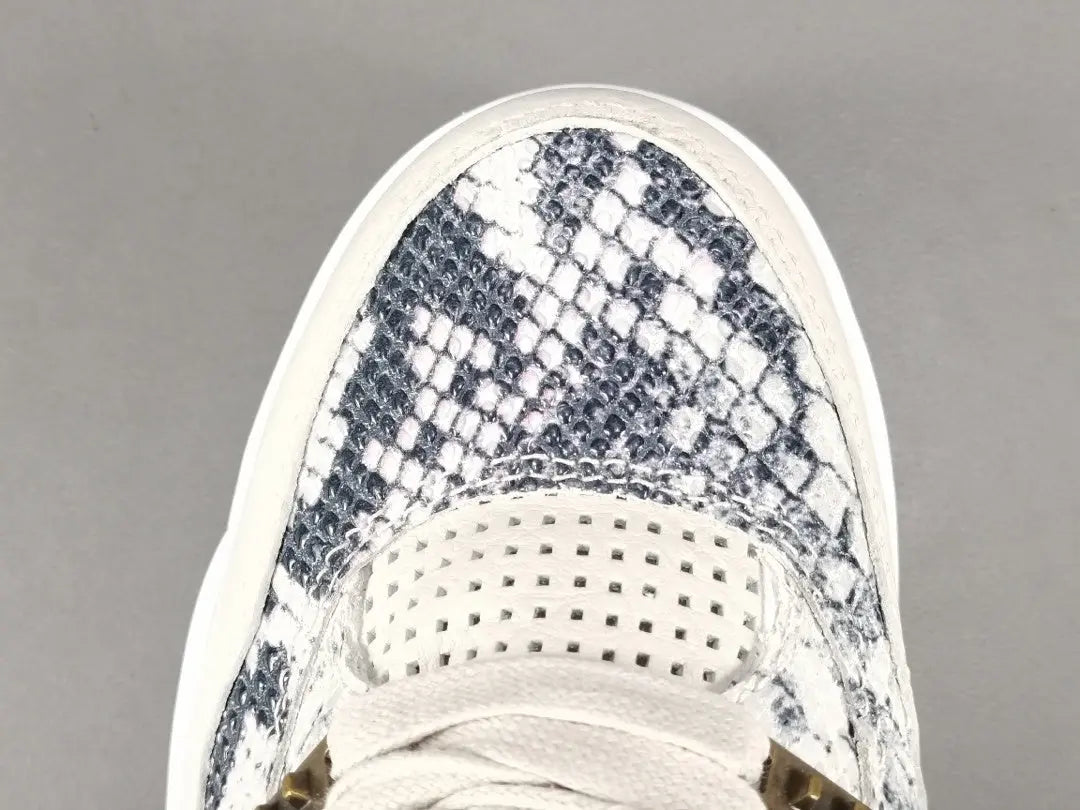 Air Jordan 4 Snakeskin sneakers side view luxury textured retro basketball shoes