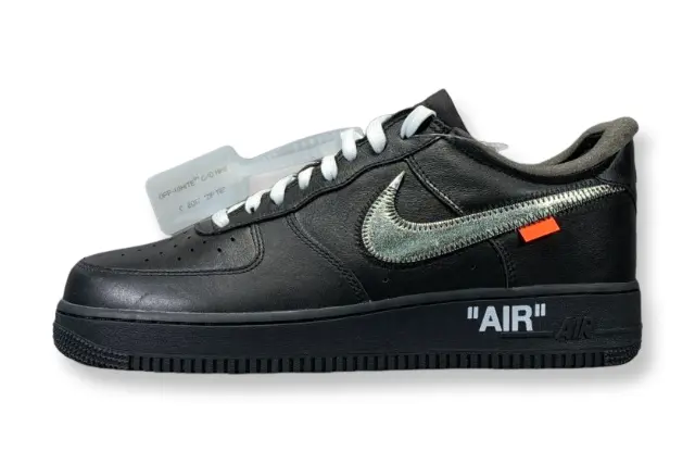 Nike Air Force 1 x Off-White MoMA black deconstructed sneaker collaboration closeup
