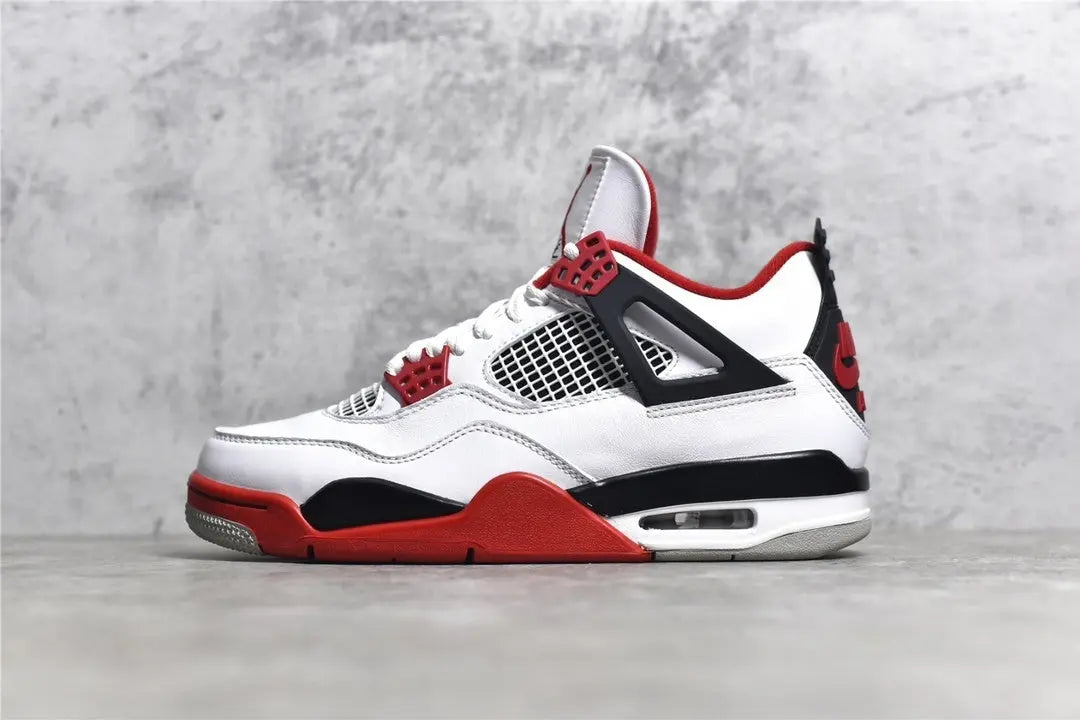 Air Jordan 4 Fire Red white black red sneakers iconic men's shoes
