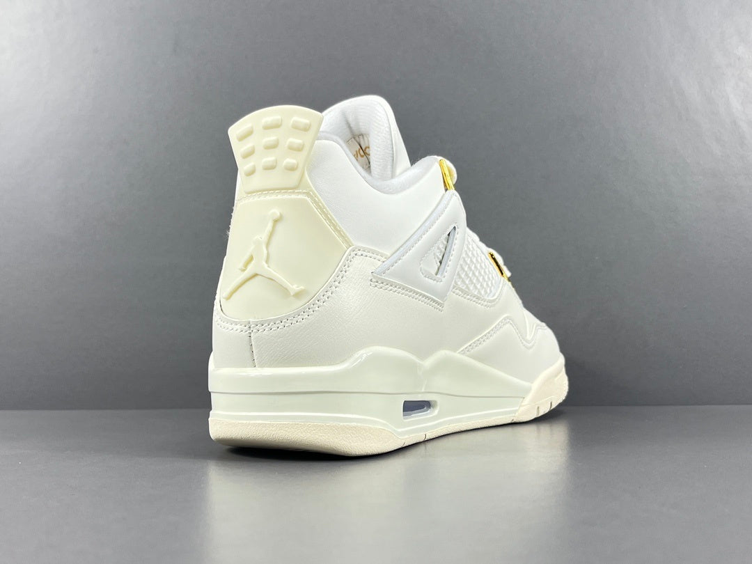 Air Jordan 4 Metallic Gold sneakers side view luxury retro basketball shoes