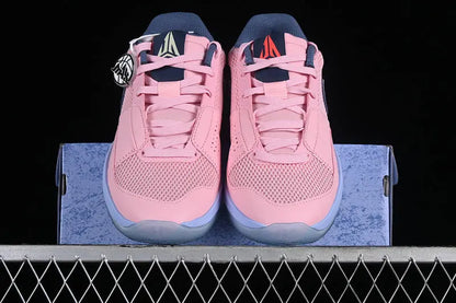 nike ja 1 x day one soft pink basketball shoes side view with fresh soft pink colorway
