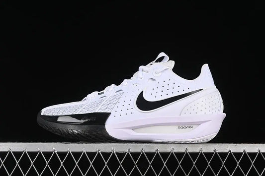 Nike Air Zoom GT Cut 3 Panda basketball shoes black white front view performance sneakers